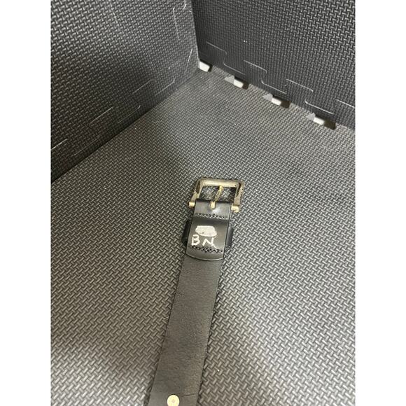 Louisiana Genuine Leather Ragin Cajuns Black Belt Silver Buckle Size 36 Western - Picture 4 of 7